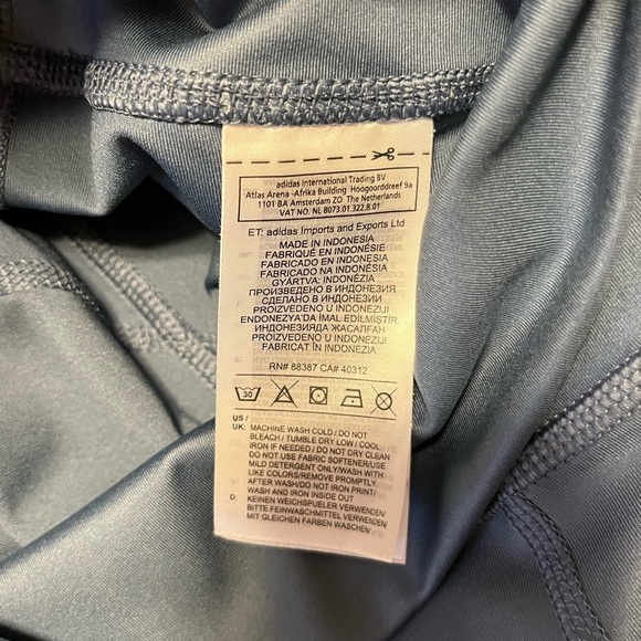 Adidas Believe This Shiny High Rise 7/8 Training Tights Blue Size M - Picture 7 of 10